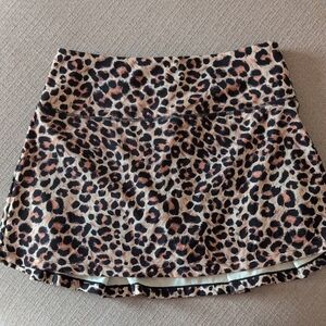 Leopard Print Stretch Mini Skirt - Brown/Black